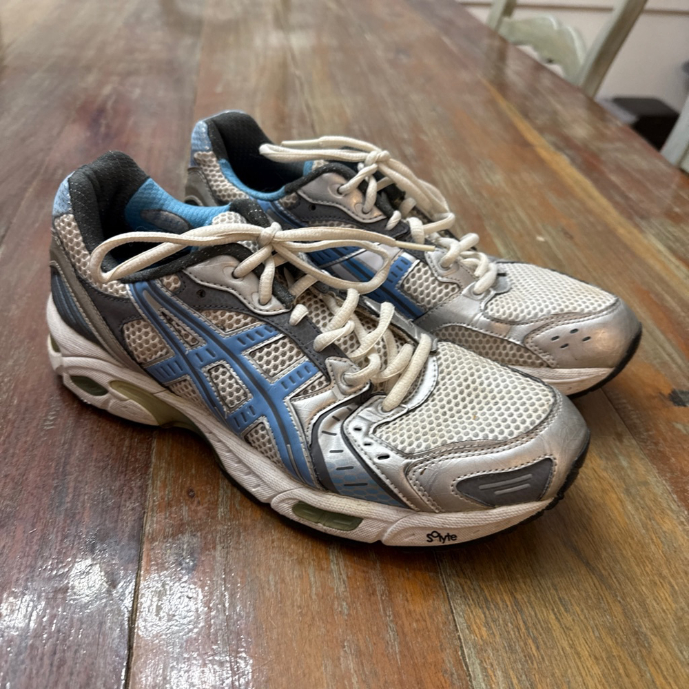 ASICS GEL EVOLUTION 4 Silver Blue Womens Athletic Shoes 10.5